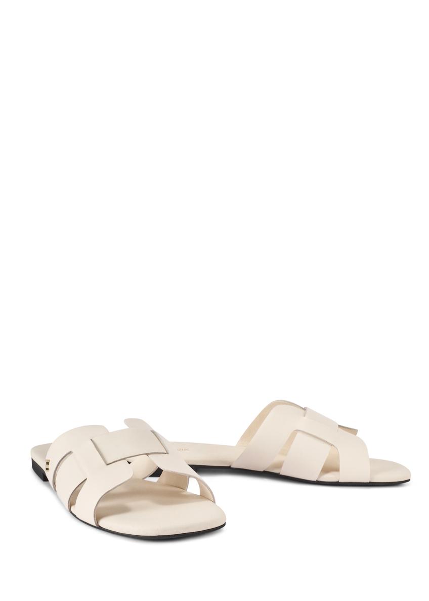 Women's white braided flip-flops BUTYD-0904D-0B(W26)