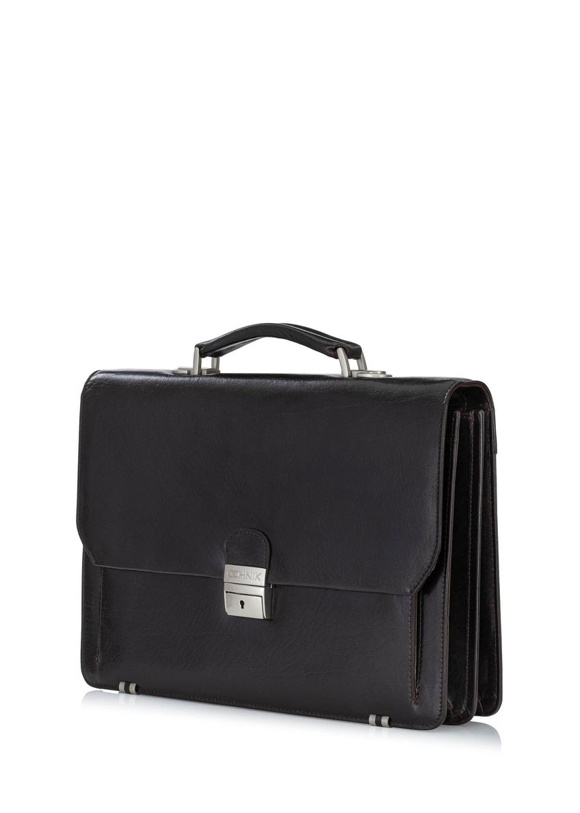 Dark brown leather briefcase VB-200A-90(KS)