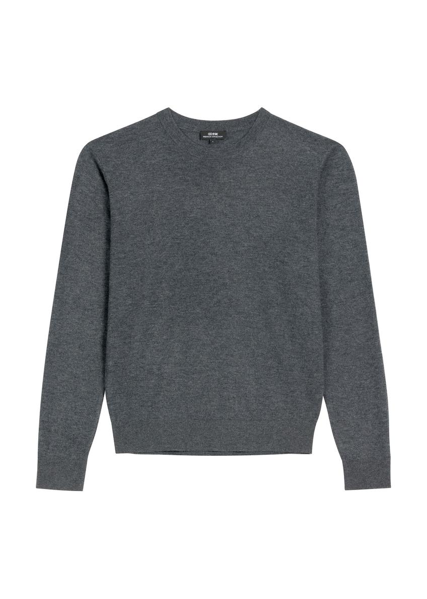 Dark navy blue wool men's sweater SWEMT-0200-7E(Z26)