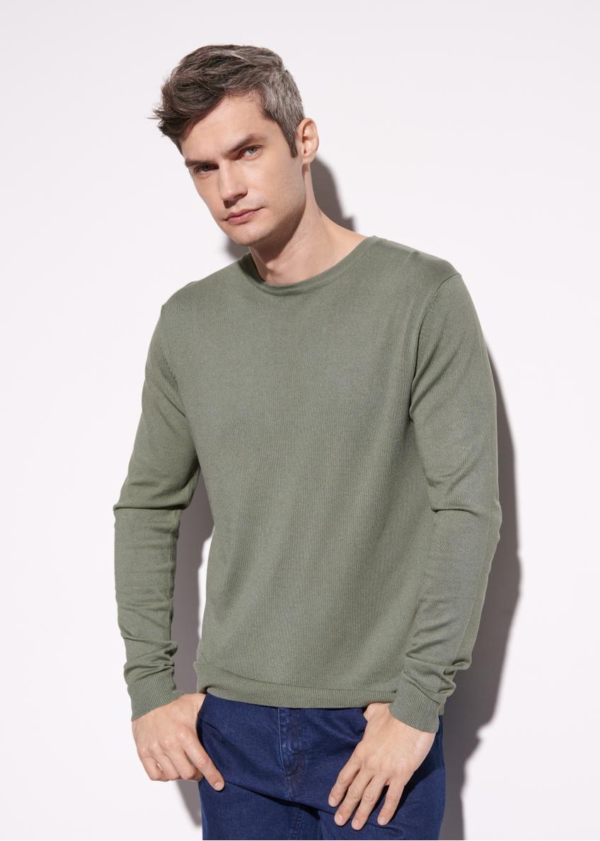 Green men's sweater SWEMT-0127-51(W23)-01