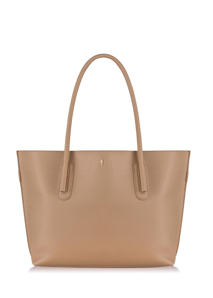 Beige women's shopper bag TOREC-0938A-82(W25)-09