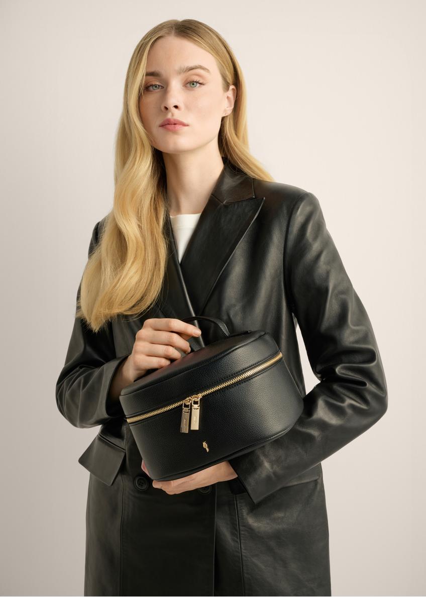 Black round women's cosmetic bag TOREC-0919-9I(Z26)