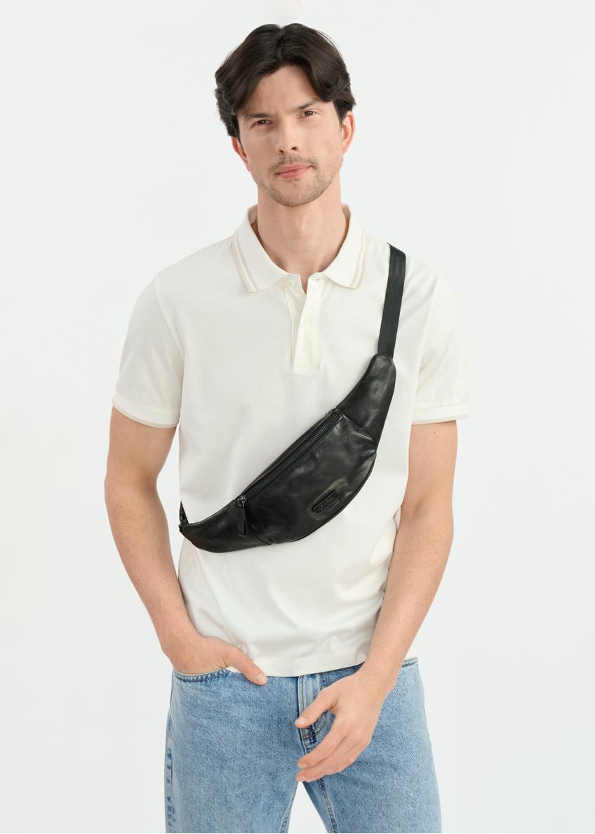 Leather black men's bag TORMS-0107C-99(W25)