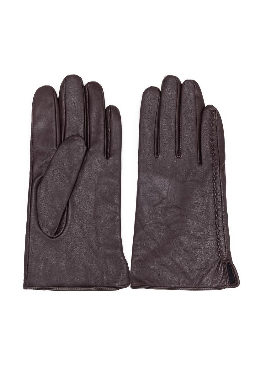 Men's brown leather gloves REKMS-0001A-1I(Z26)