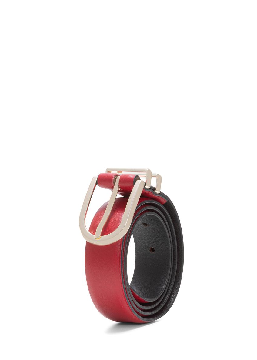 Burgundy women's leather belt PASDS-0159D-49(Z25)