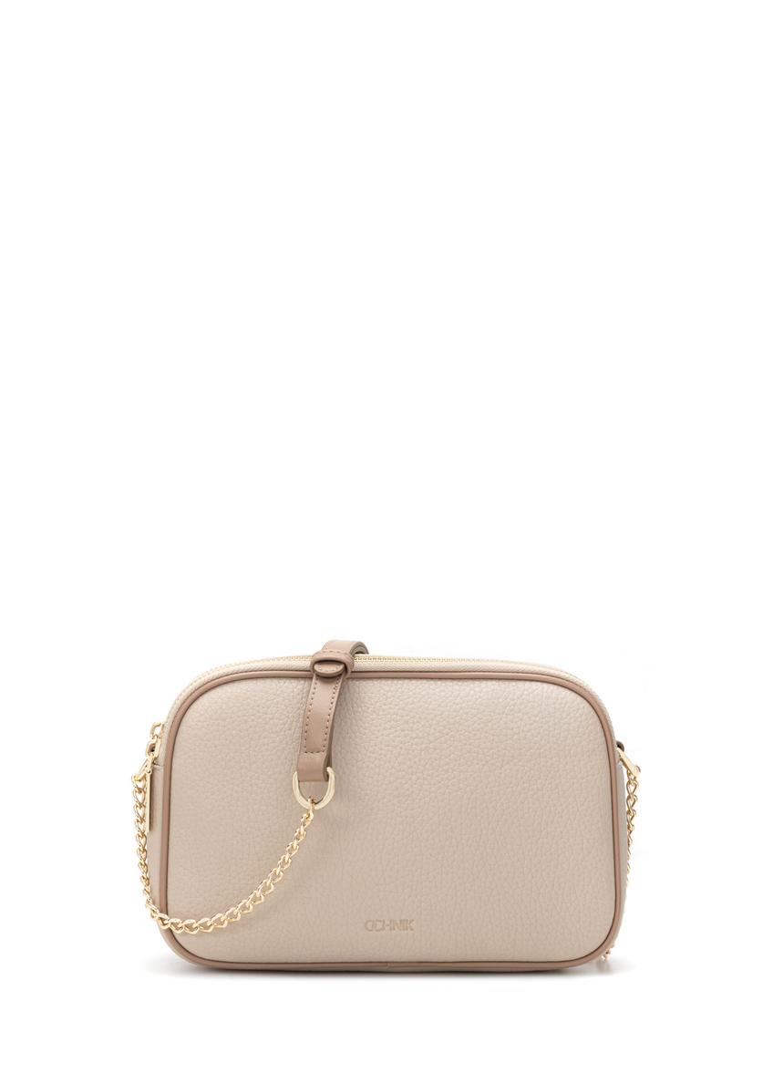 Small beige women's handbag TOREC-1164-1D(W26), front product view on white background.