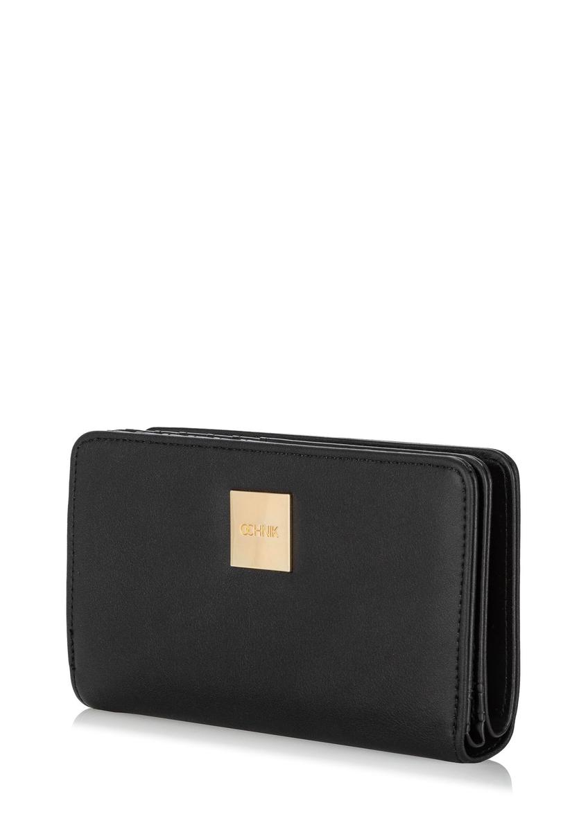 Black women's wallet with logo POREC-0364-99(W24)