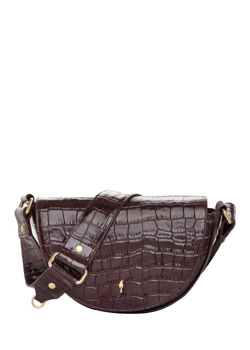 Burgundy semi-circular croco women's handbag TORES-1328-4D(Z26)