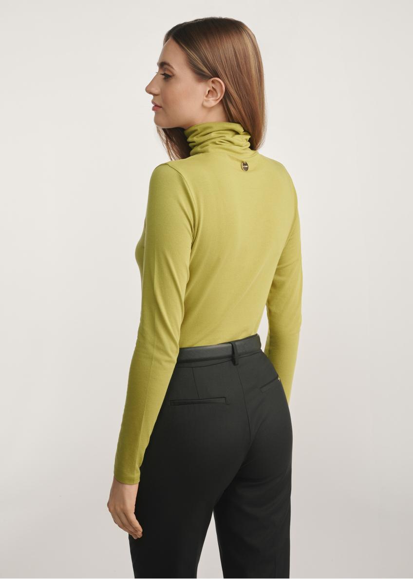 Women's lime turtleneck blouse LSLDT-0040-84(Z25)