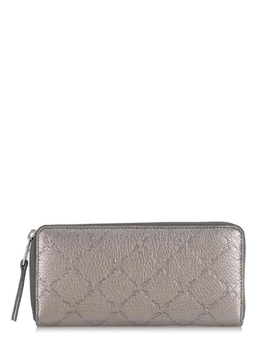 Large silver ladies wallet with embossing PORES-0869-92(Z23)-07