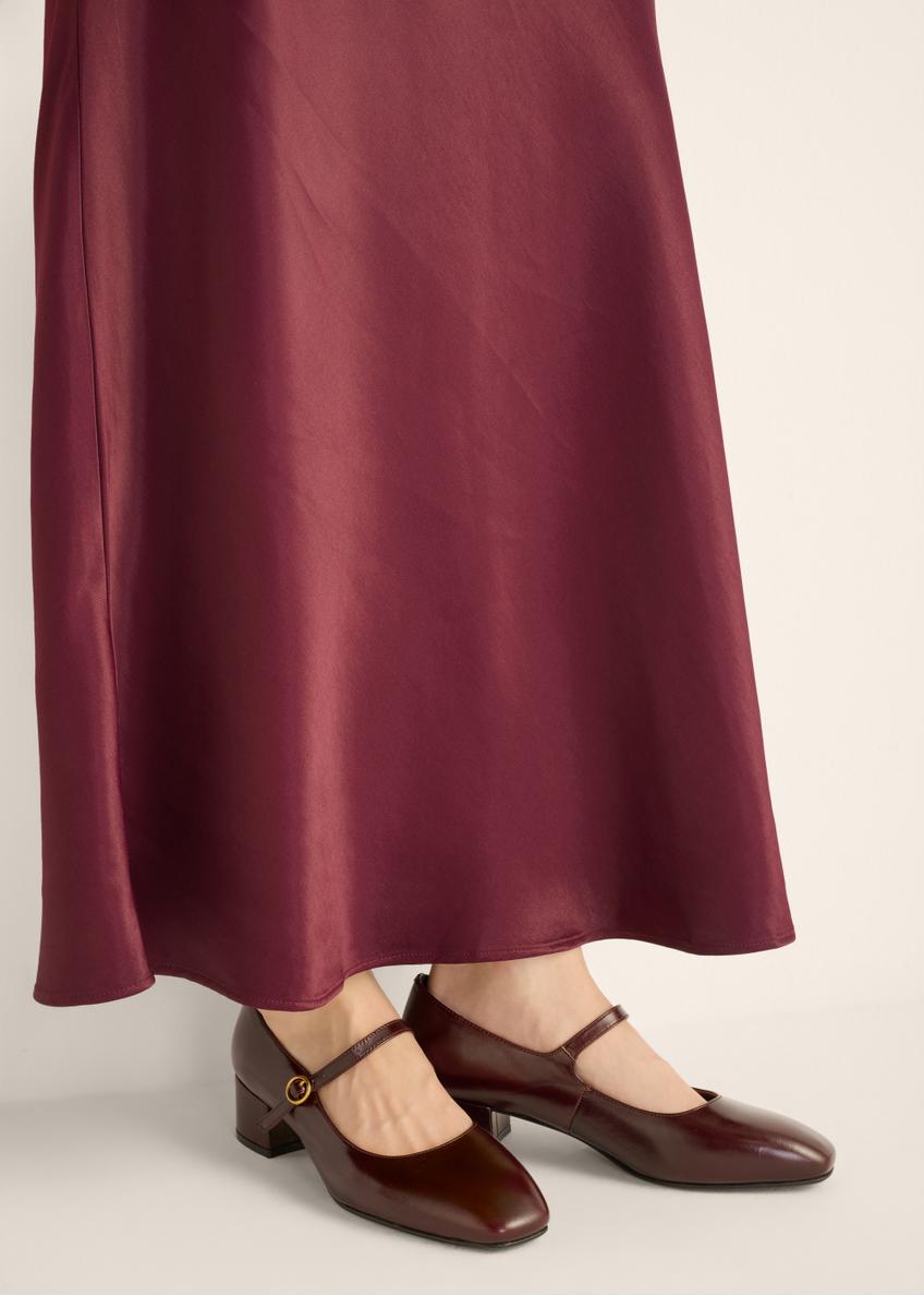 Burgundy leather women's pumps BUTYD-1349-4E(Z26)