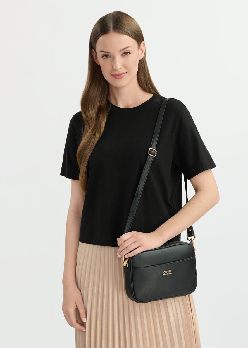 Black leather handbag TORES-1079D-99(W25)