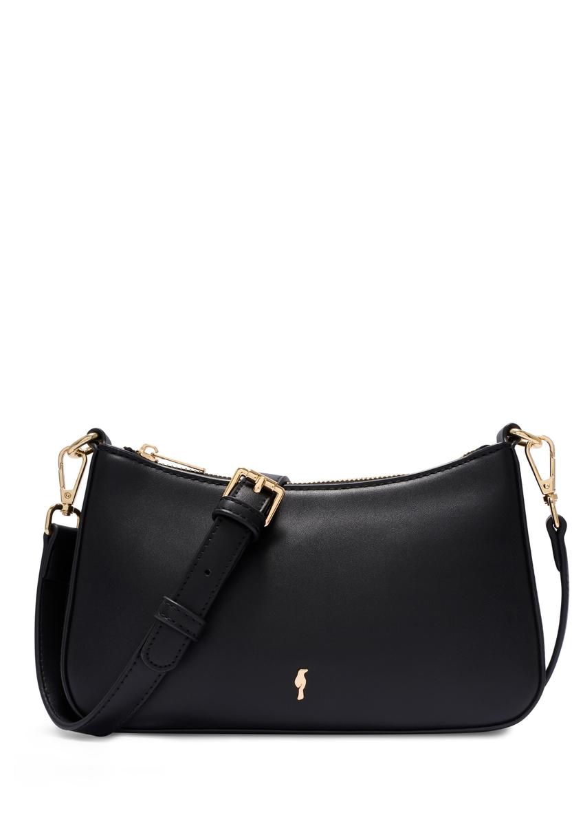 Black women's shoulder bag TOREC-1189-99(W26) - front product view, on a white background.