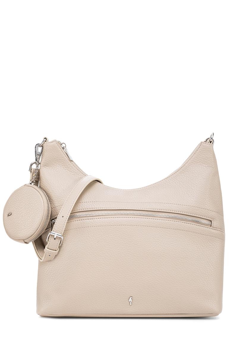 Cream purse handbag TOREC-0886A-80(Z25), front product view on white background.