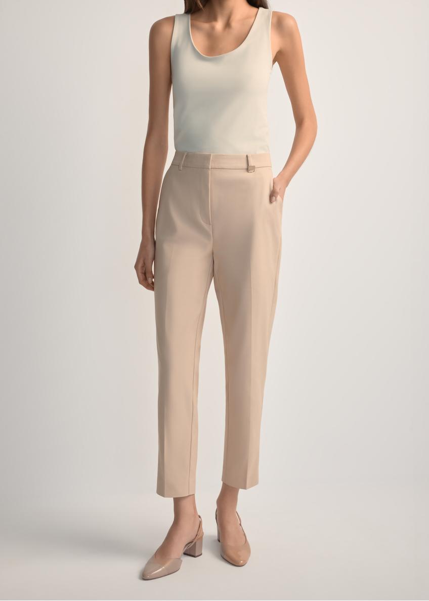 Beige women's pleated trousers SPODT-0090-1B(W26)