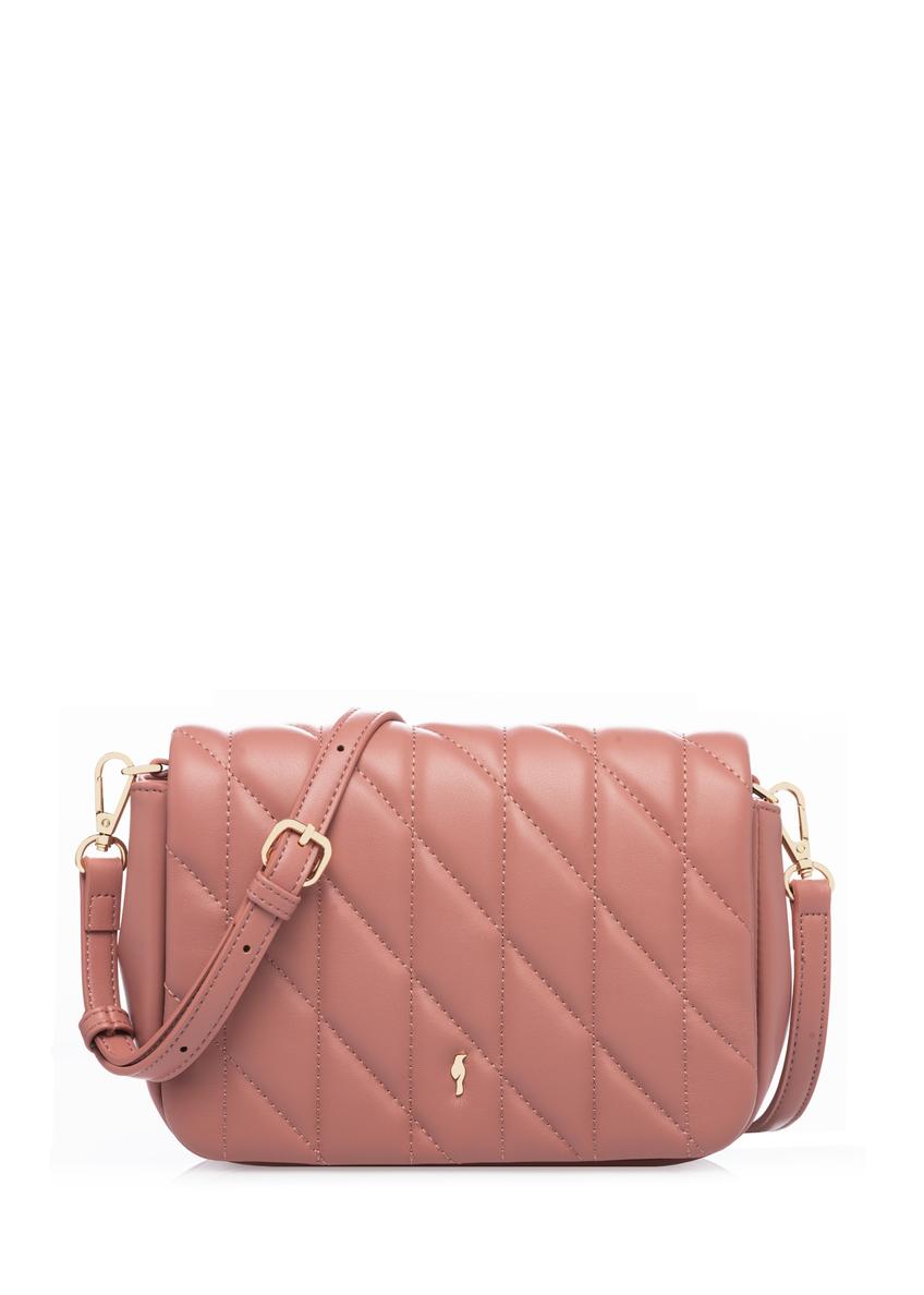 Dark pink women's handbag with stitching TOREC-1151-5D(W26), front product view on white background.