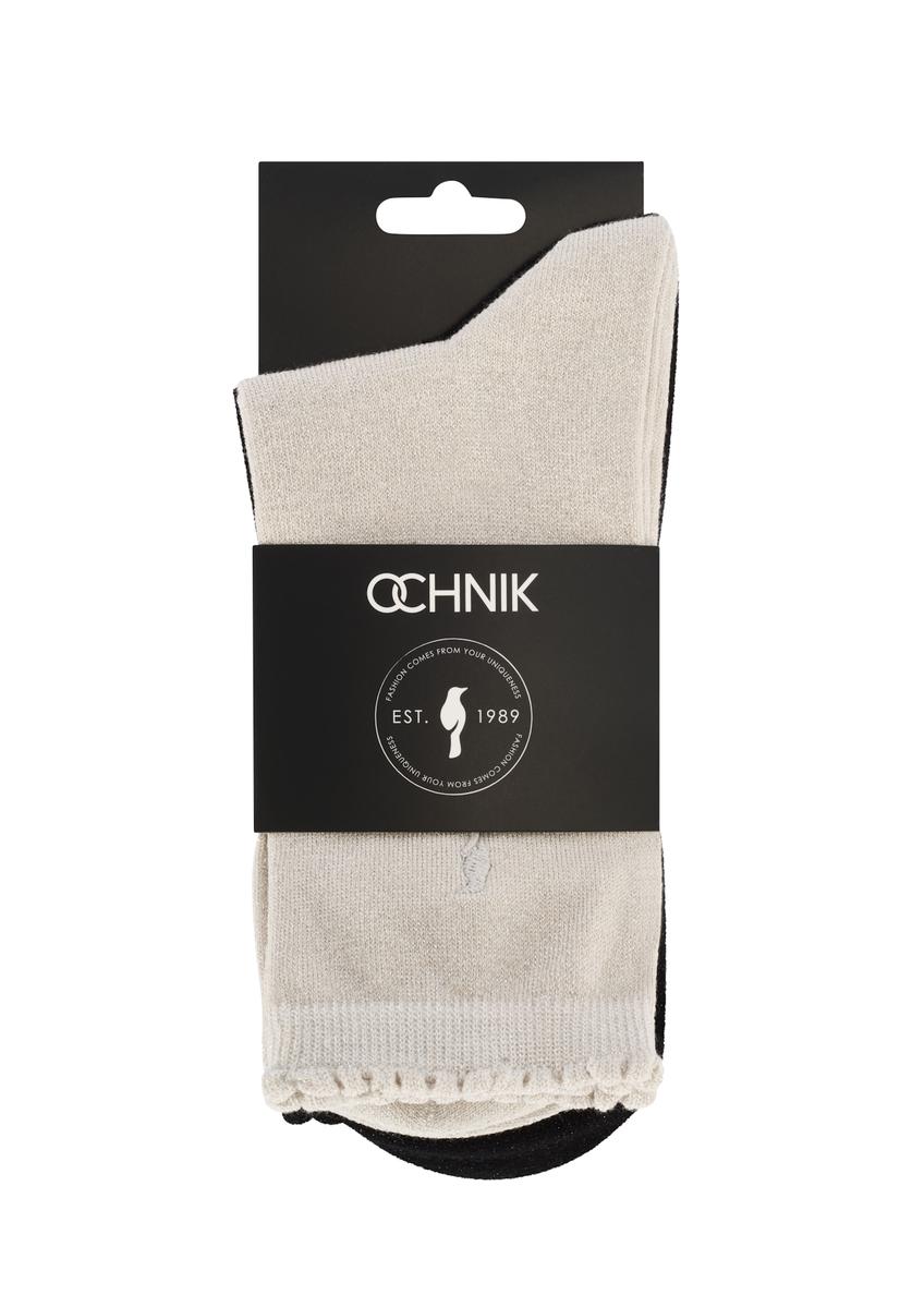 Set of shiny women's socks ZESDT-0038-15(Z25), product view in packaging on white background.