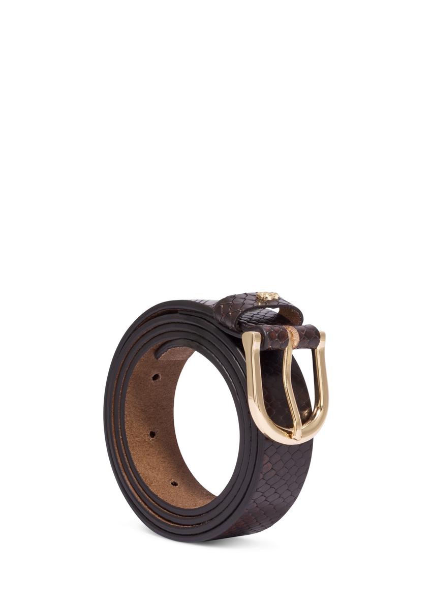 Brown leather women's belt PASDS-0333-1P(Z26)