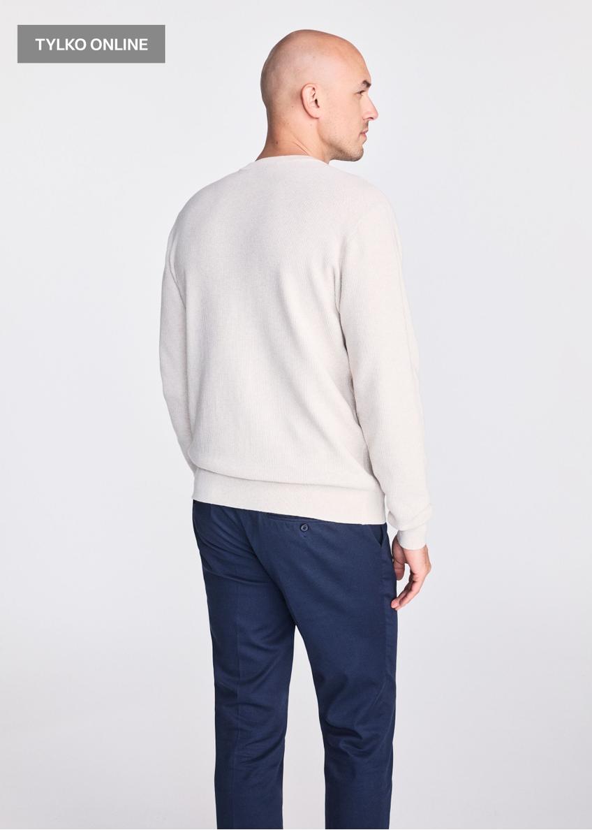 Beige cotton men's sweater SWEMT-0163-81(W25)