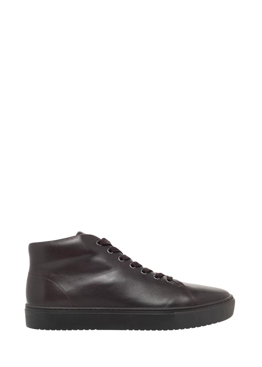 Dark brown men's leather shoes BUTYM-0550-1I(Z26), side view of the product on a white background.