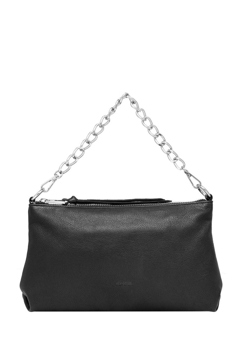 Black shoulder bag with chain TORES-1387-99(Z26) - front product view, on white background.