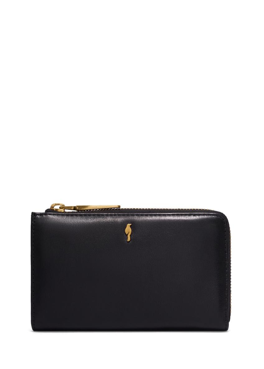 Black leather women's wallet PORES-0997-99(Z26), front product view on a light background.