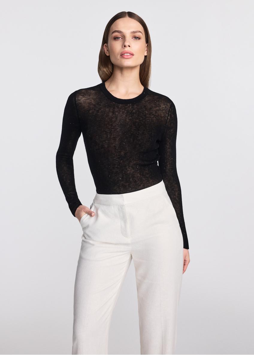 Black light woolen women's sweater SWEDT-0233-99(W25)