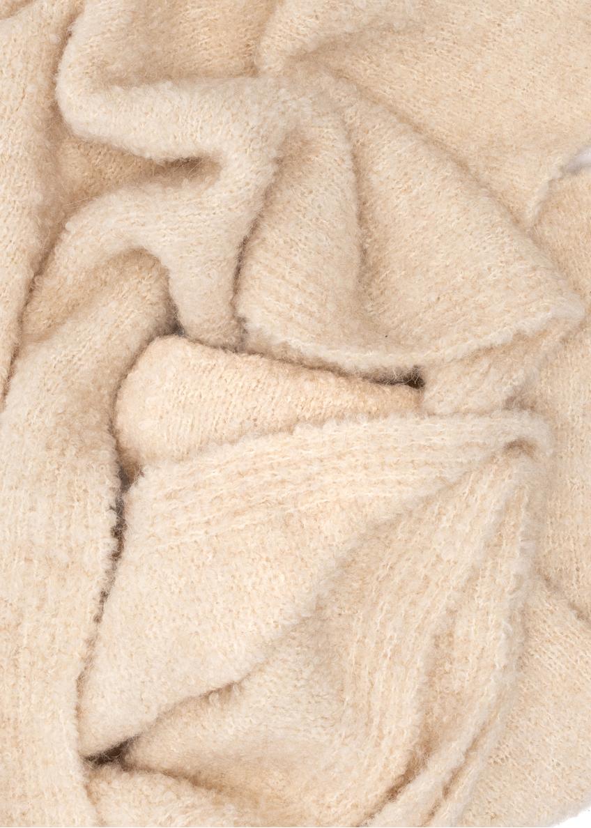 Cream women's scarf with wool SZADT-0224-0C(Z26)