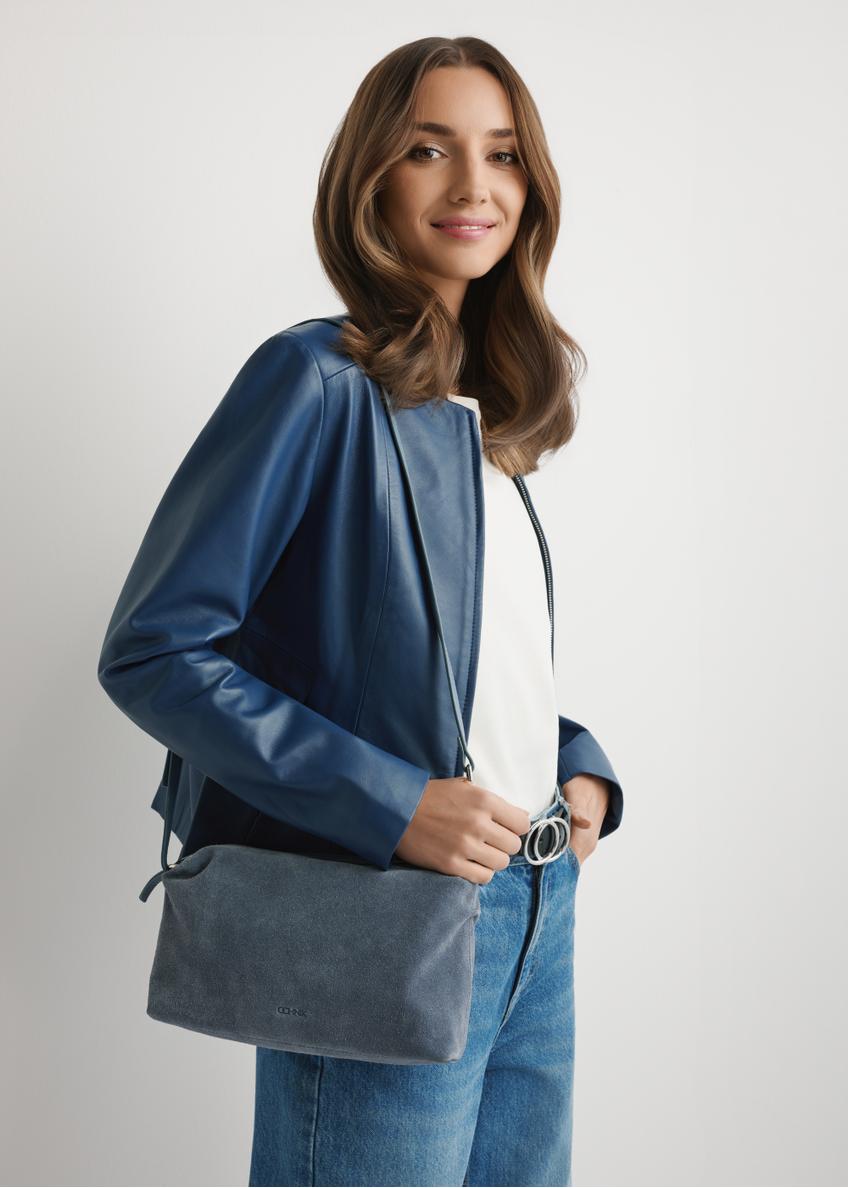 Navy blue suede women's handbag TORES-1249-7C(W26)