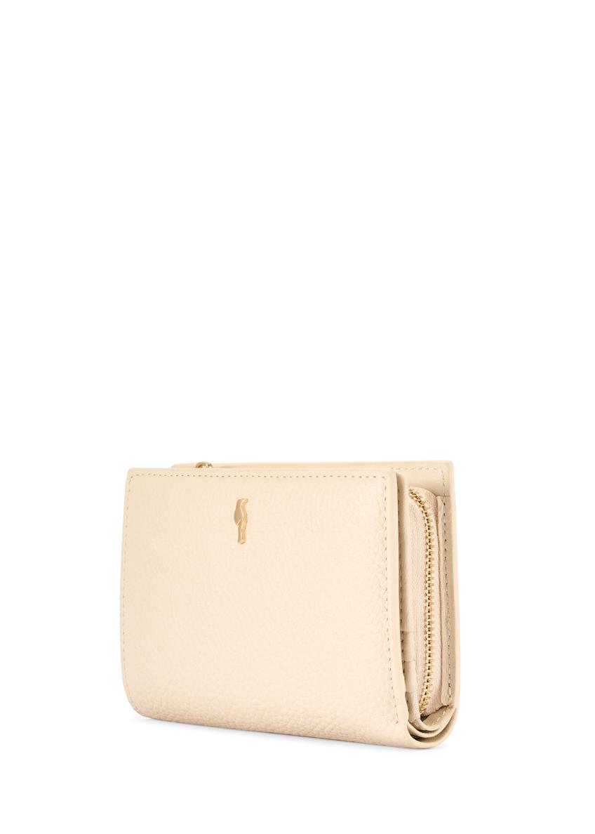 Cream leather women's wallet PORES-0980R-0B(W26)
