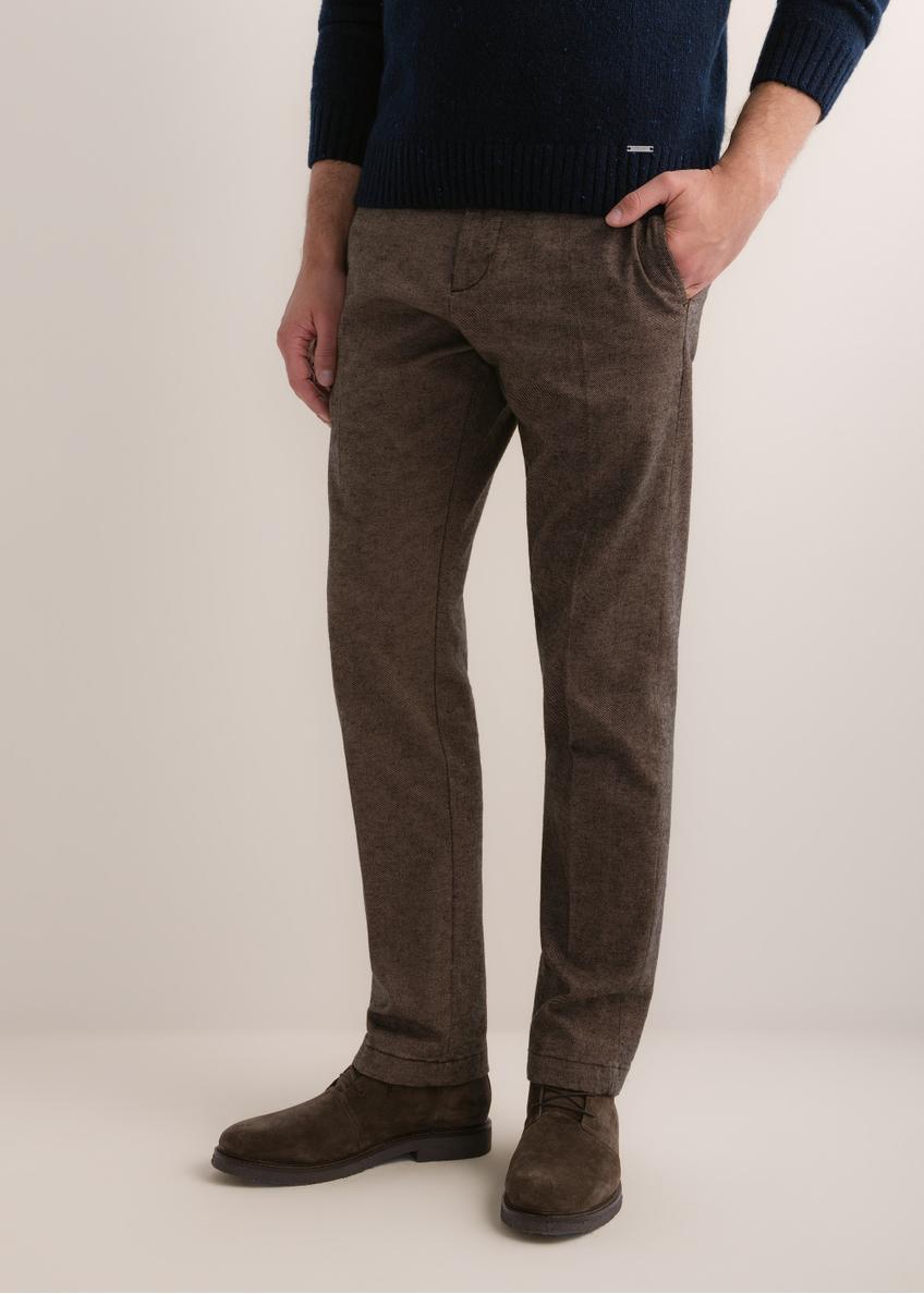 Men's herringbone cigarette pants SPOMT-0100-1I(Z26)