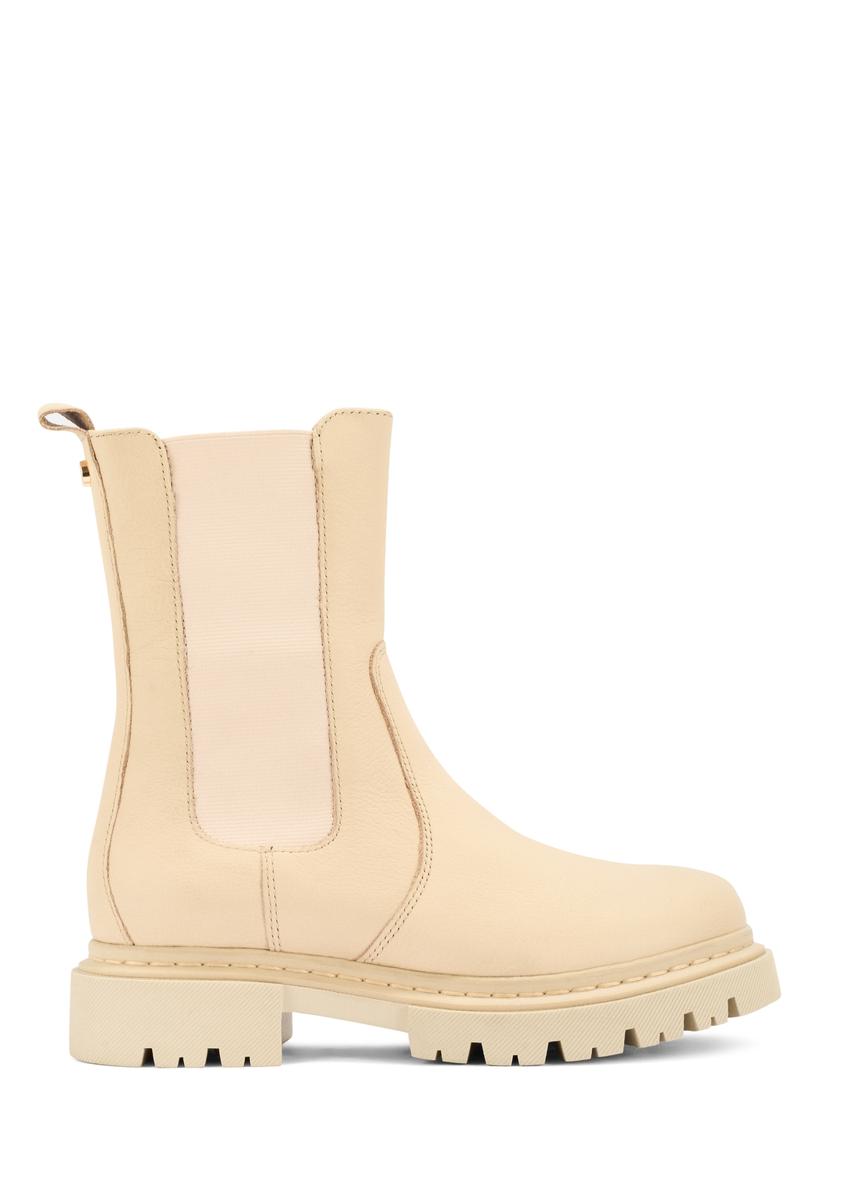 Beige leather women's Chelsea boots BUTYD-1092-81(Z25)