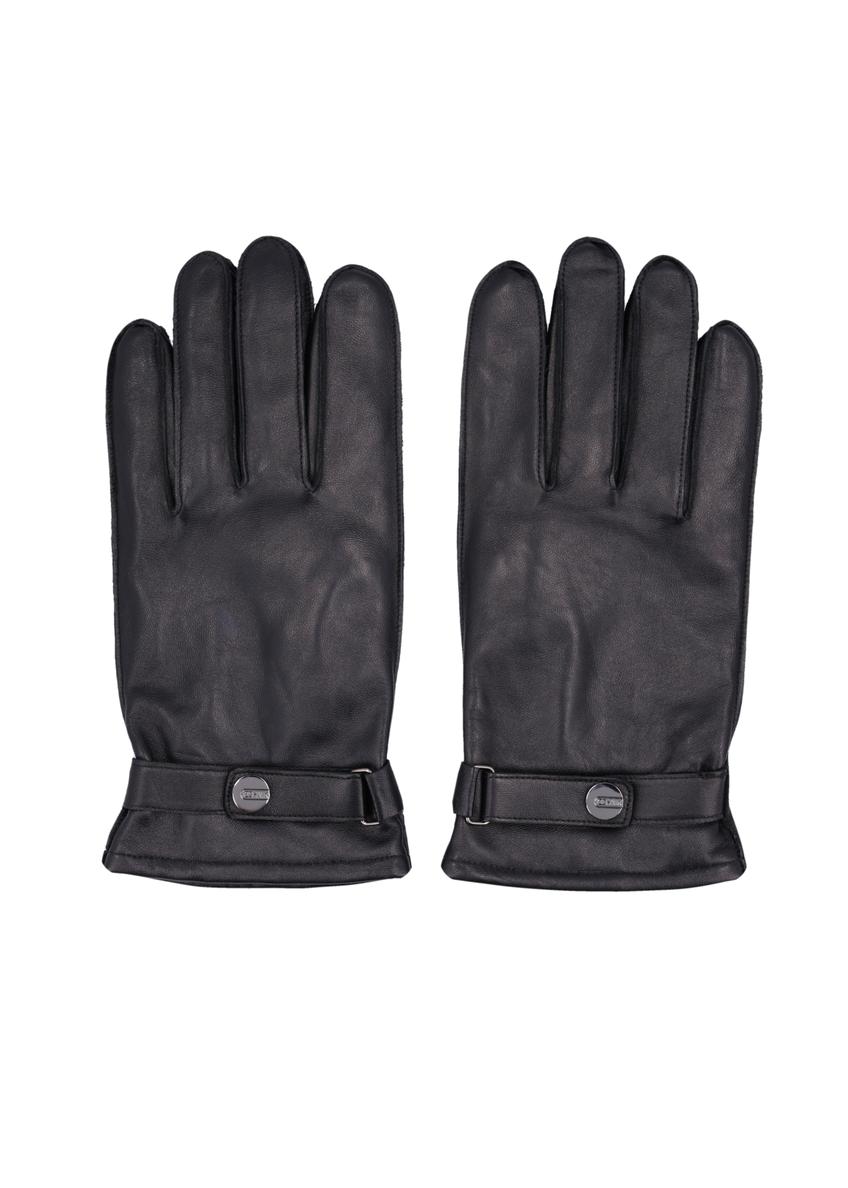 Men's leather gloves with wool lining REKMS-0092-99(Z26)