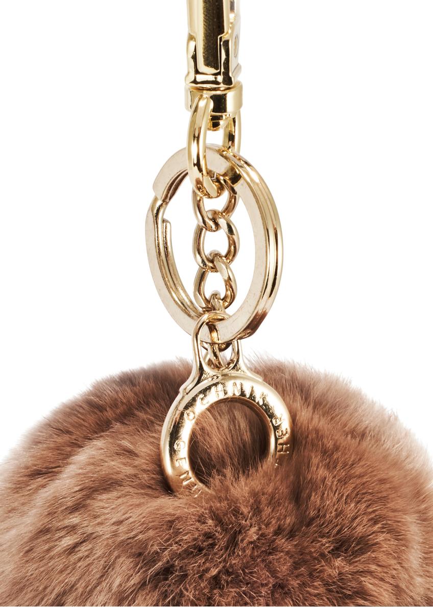 Brown pompom keychain BRELOK-117A-89(Z25)