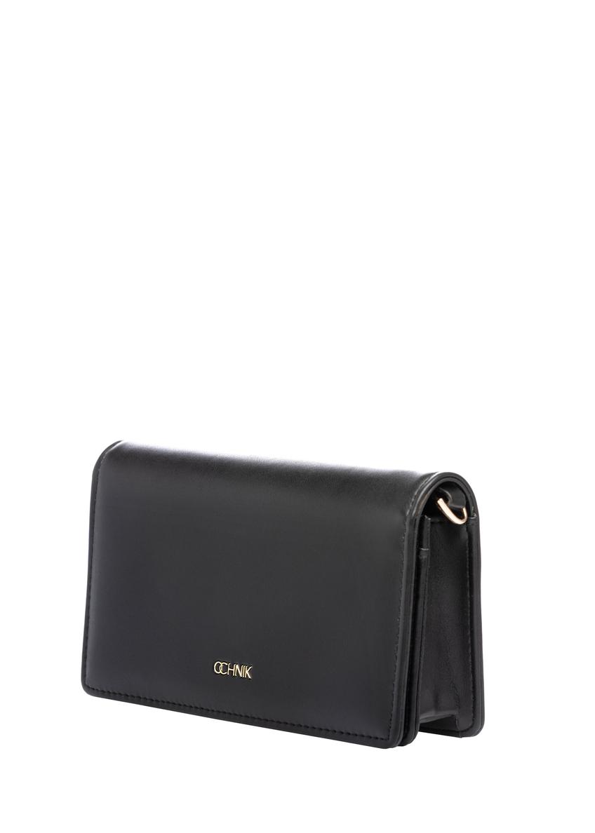 Black women's wallet with strap POREC-0431-99(W26)