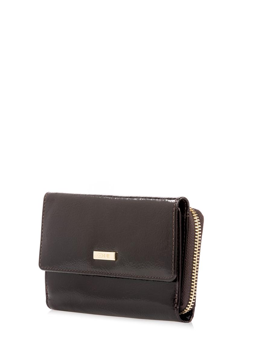 Dark brown leather women's wallet PORES-0987-1I(W26)