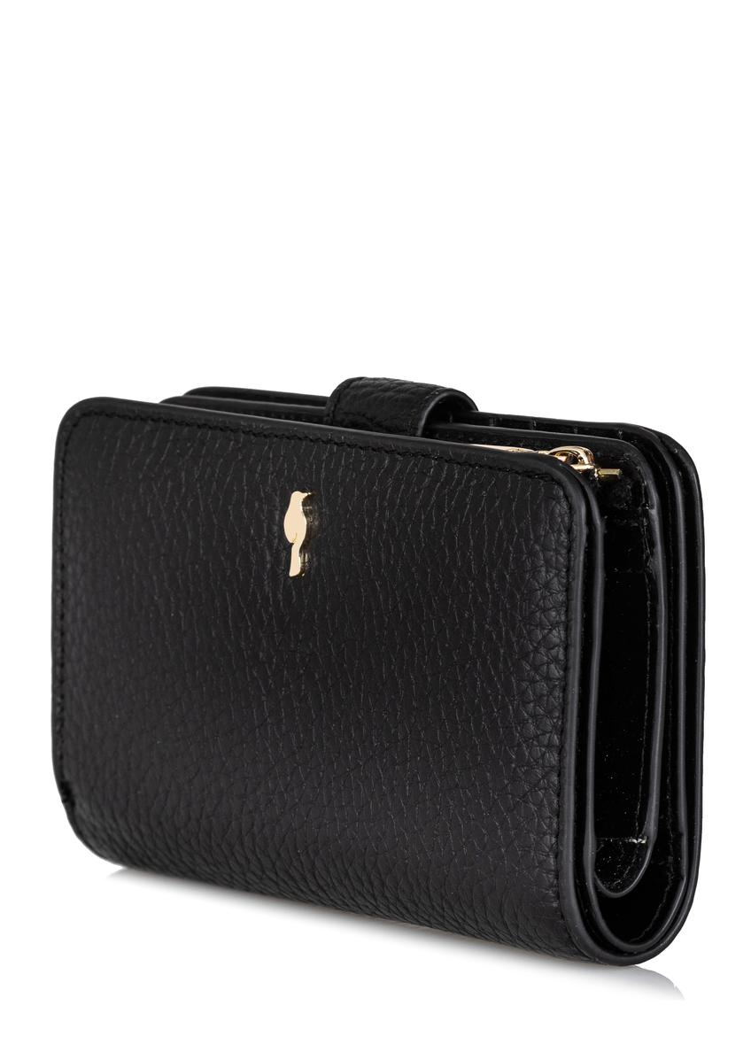 Women's black leather wallet PORES-0896-99(W24)