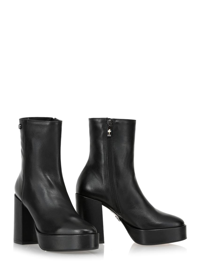 Women's heeled leather boots BUTYD-1043-99(Z23)