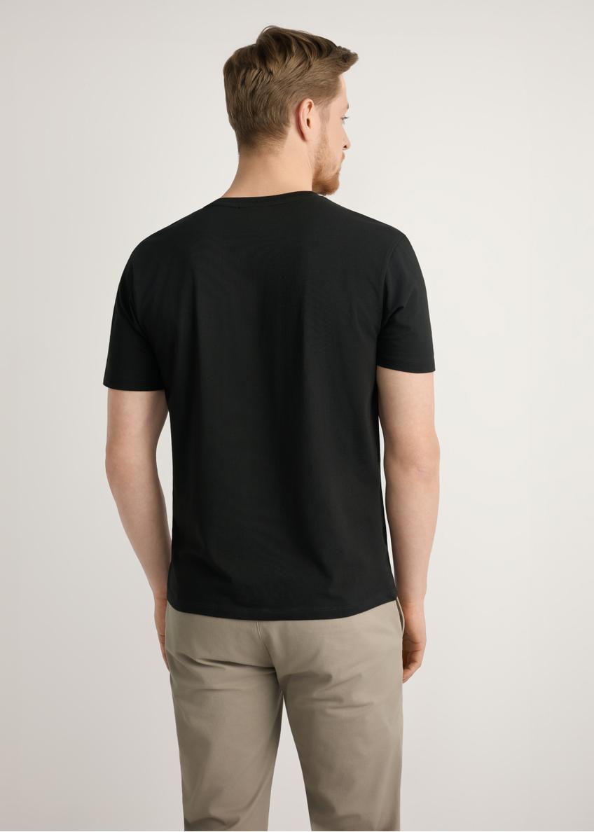 Black cotton men's T-shirt TSHMT-0120-99(Z25)
