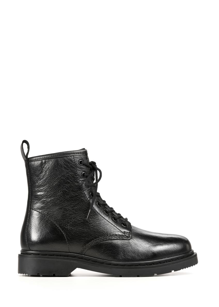 Men's black leather ankle boots BUTYM-0517-99(Z25)