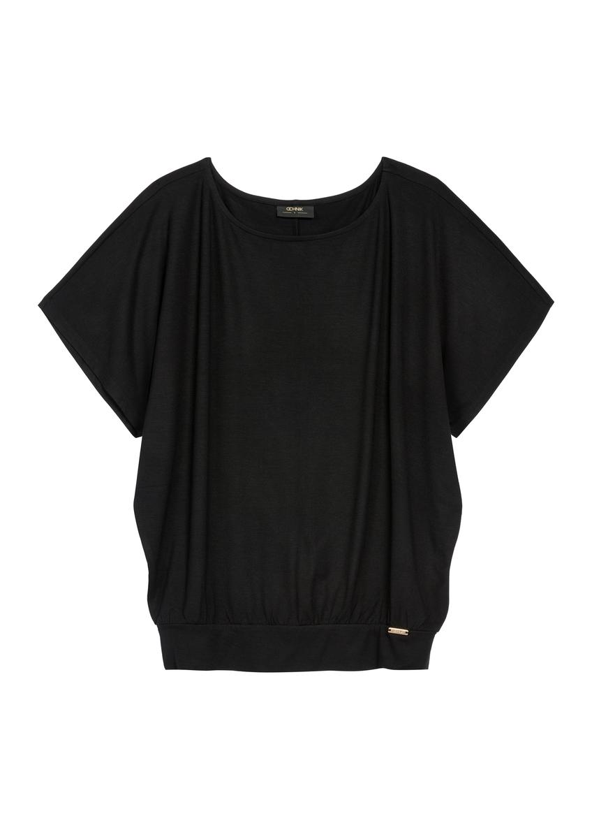 Women's black ribbed blouse BLUDT-0170-99(W26)
