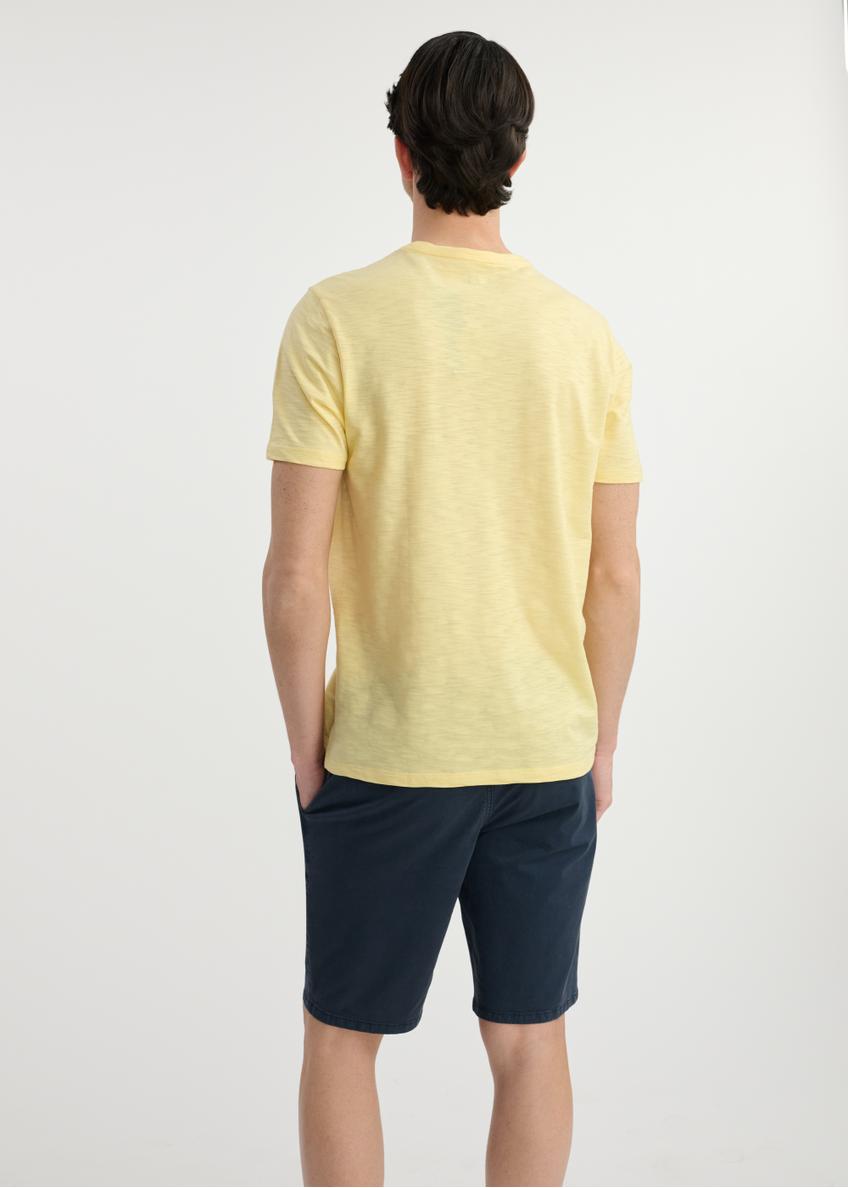 Yellow cotton men's t-shirt TSHMT-0121-21(W25)