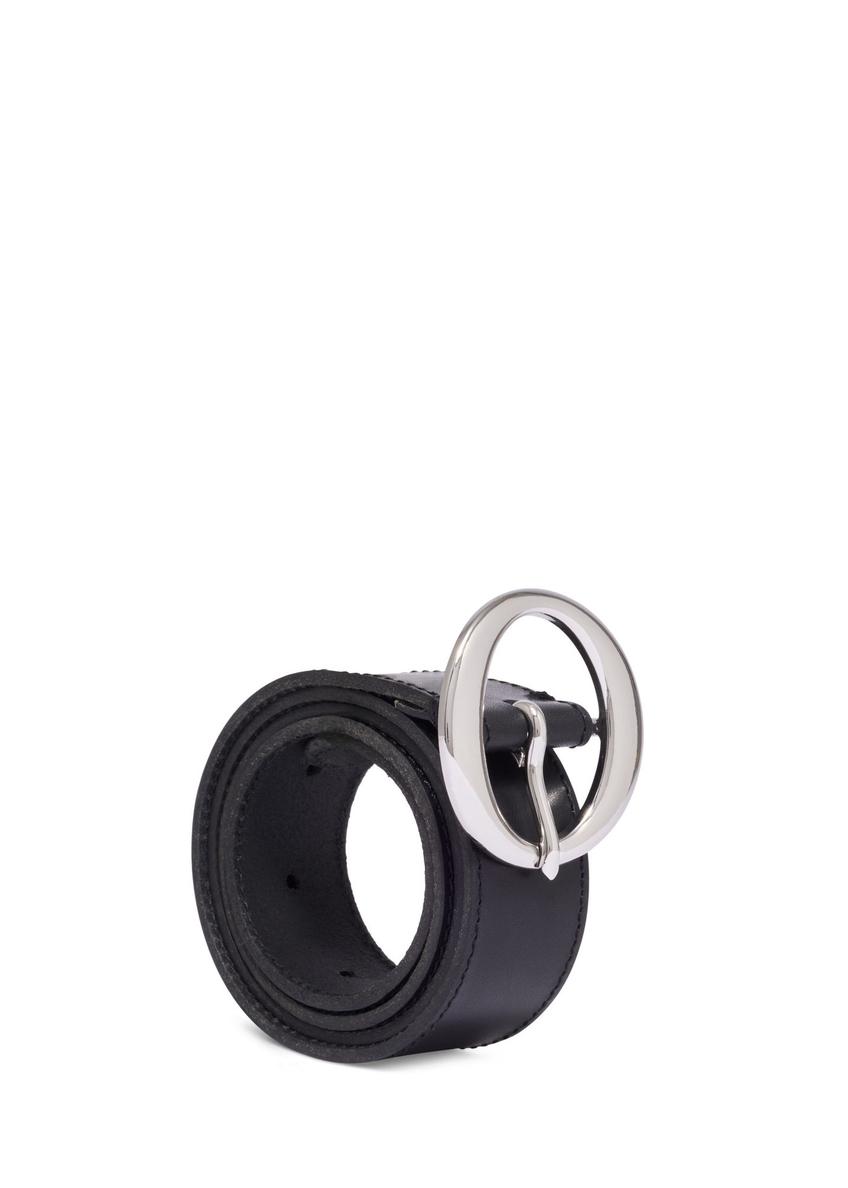 Black leather women's belt PASDS-0353-99(Z26)