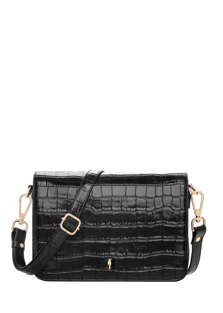 Black leather croco women's handbag TORES-1324-9G(Z26)