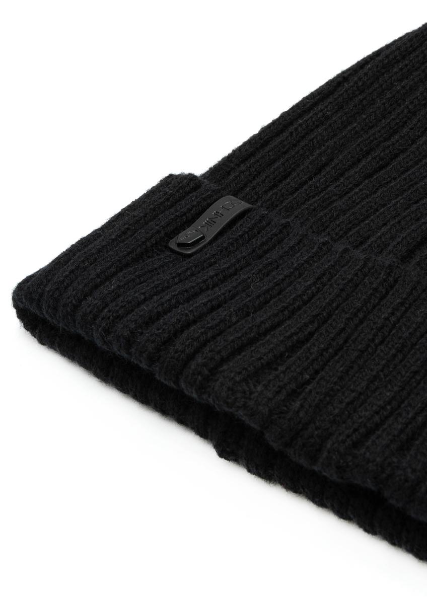 Men's winter cap in black CZAMT-0088-99(Z25)