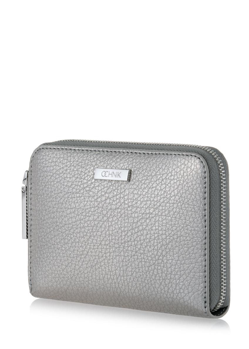 Women's silver leather wallet PORES-0836-92(W23)