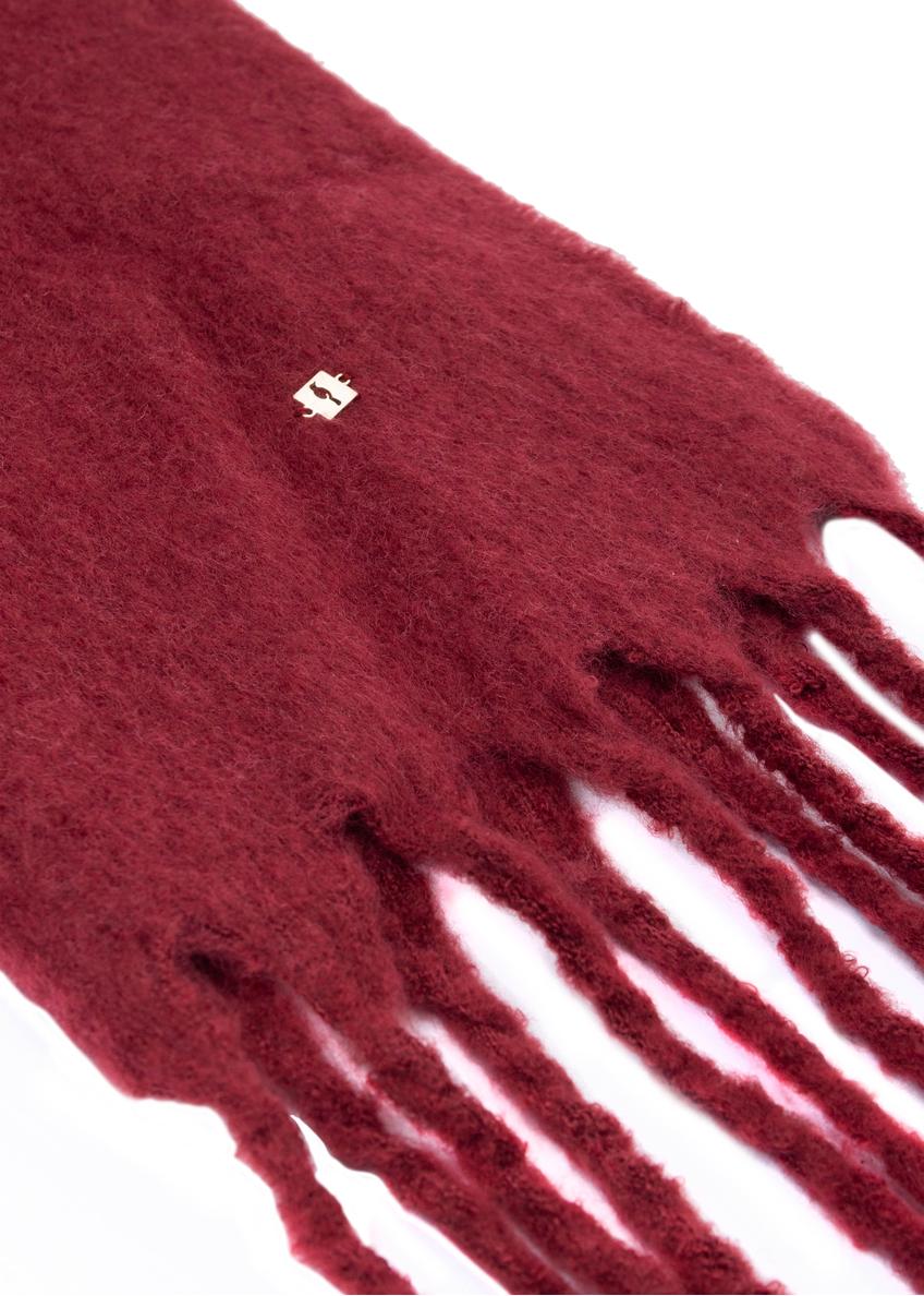 Red women's scarf with a wool blend SZADT-0204-42(Z25)