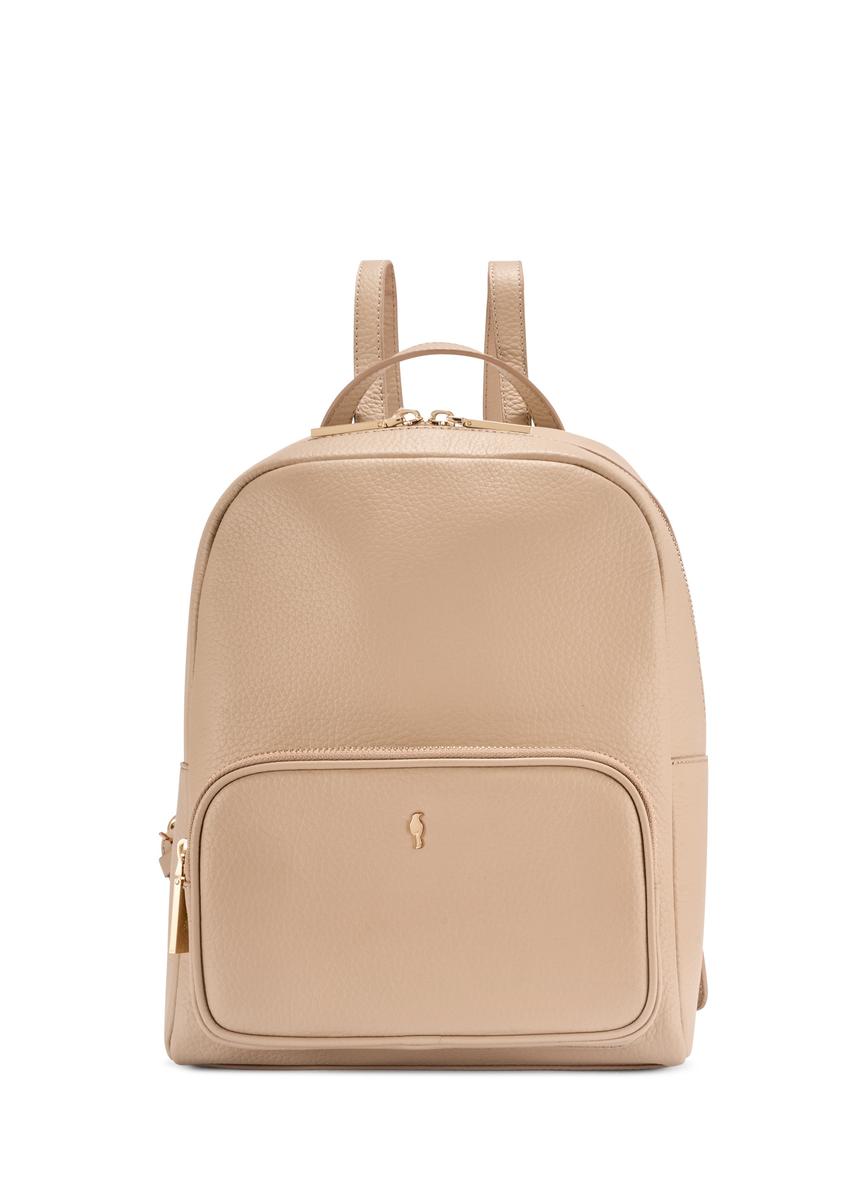 Beige leather women's backpack TORES-1072E-1B(W26)