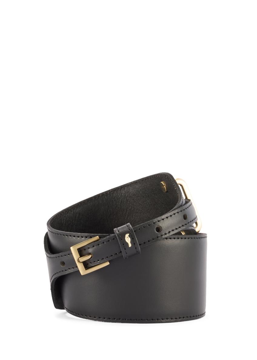 Black leather women's belt PASDS-0331-99(Z25)