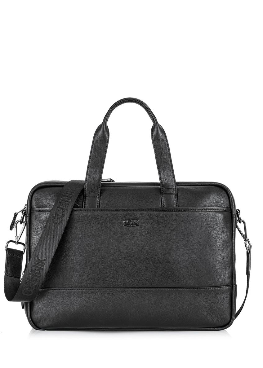 Black leather men's bag TORMS-0015R-99(W25)